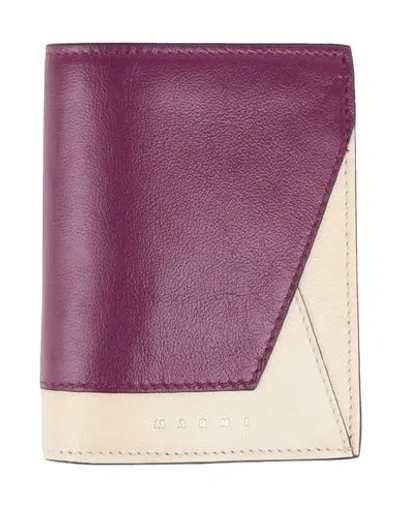 Marni Woman Wallet Plum Size - Leather In Purple