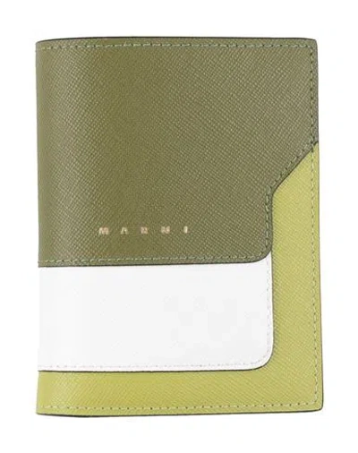 Marni Woman Wallet Sage Green Size - Bovine Leather In Sage Green