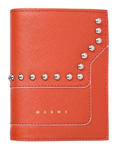 Marni Woman Wallet Tomato Red Size - Cow Leather, Brass