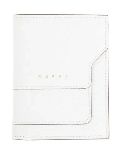 Marni Woman Wallet White Size - Bovine Leather In Brown