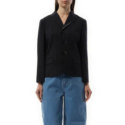 Marni Women's 3 Button Wool Jacket In Blublack