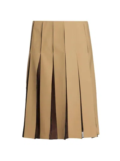 Marni Women's A-line Pleated Midi-skirt In Neutral