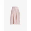 Marni Landscapes Cotton Poplin Midi Skirt In Antique Rose
