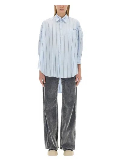 MARNI WOMEN'S ASYMMETRICAL STRIPED SHIRT