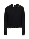 Marni Black Cotton Crop Sweater In Black