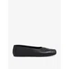 Marni Womens Black Dancer Square-toe Leather Ballerina Flats