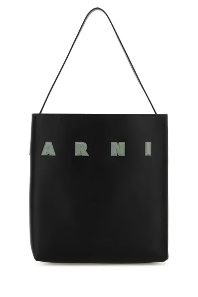 Marni Women Black Leather Medium Museo Shoulder Bag