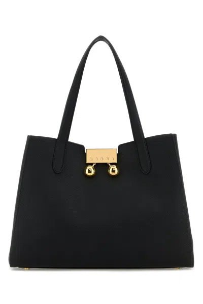 Marni Women Black Leather Trunkaroo Shoulder Bag