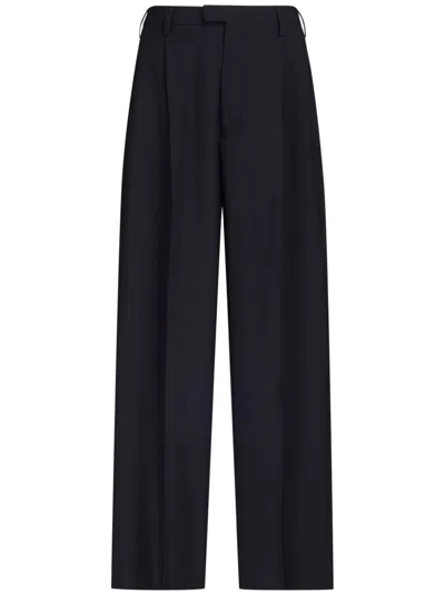 Marni Women's Black Wool Pants For Fw23 Collection In Navy