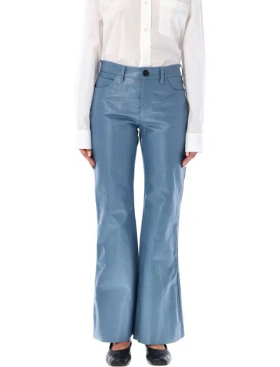 Marni Blue Leather Trousers