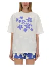 Marni Tee With Logo Floral Print In White