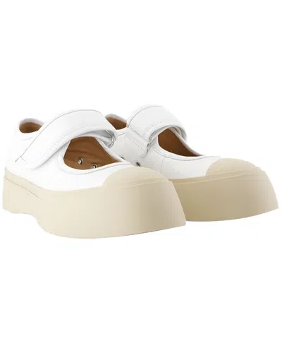 Marni Woman Ballet Flats Off White Size 7 Leather In Multi