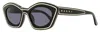 Marni Women's Cat Eye Sunglasses Kea Island 1xt Black/cream 53mm In Black