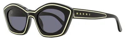 Marni Women's Cat Eye Sunglasses Kea Island 1xt Black/cream 53mm In Multi