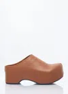 Marni Closed Back Platform Sole Round Toe Mules In Brown
