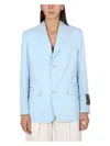 Marni Three-button Wool Blazer In Azure