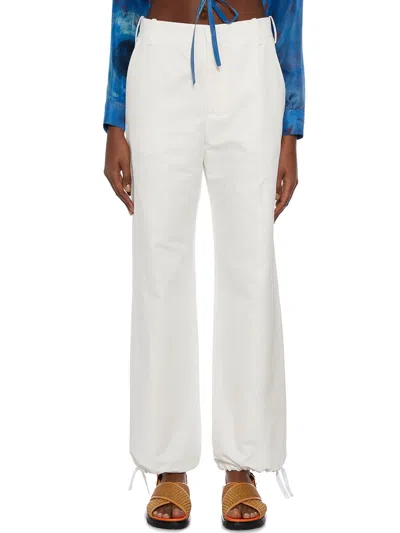 Marni Women's Cotton And Linen Cargo Pants In White
