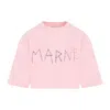 MARNI WOMEN'S COTTON BOX-CROP SHIRT IN PINK AND PURPLE FOR SS24