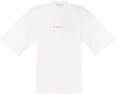 MARNI WOMEN'S COTTON T-SHIRT WITH LOGO