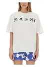 Marni Crew Neck Graphic Print Short Sleeves T-shirt In White