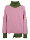 Marni Loose Fit Crew Neck Sweater With Asymmetric Hem In Pink