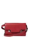 Marni Trunkaroo Calf Leather Clutch In Red