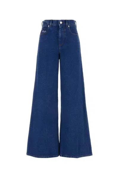 Marni Women Denim Wide-leg Jeans In Blue