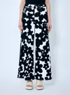 Marni Cotton Trousers With Black And White Dillies Print In Multi