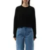 Marni Women's Distressed Cropped Sweater In Black