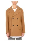 Marni Double-breasted Virgin Wool Jacket For Women In Beige