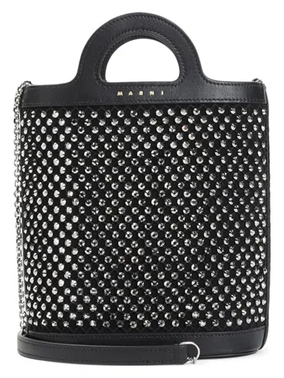MARNI WOMEN'S EMBELLISHED MESH NANO TROPICALIA HANDBAG