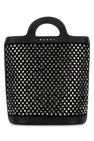 Marni Women Embellished Mesh Nano Tropicalia Handbag In Black