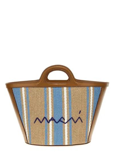 MARNI WOMEN'S EMBROIDERED CANVAS TROPICALIA BUCKET BAG