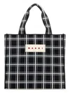 Marni Rectangular Checkered Shoulder Bag With Prominent Patch