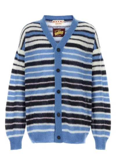 MARNI WOMEN'S EMBROIDERED MOHAIR BLEND CARDIGAN