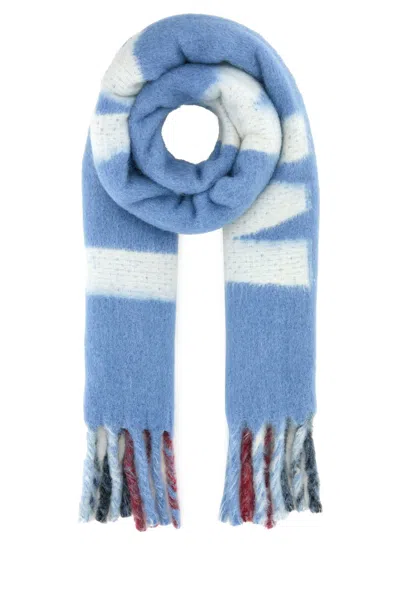 Marni Women Embroidered Wool Blend Scarf In Multicolor