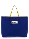 Marni Blue Felt Medium Janus Shopping Bag