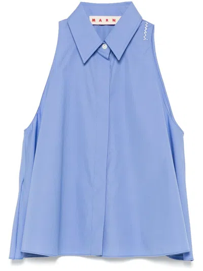 Marni Women Flared Sleeveless Cotton Blouse