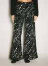 Marni Black Flocked Loose Jeans With Crayon Print In Black