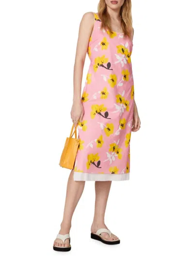 Pre-owned Marni Women's Floral Printed Midi Dress In Pink