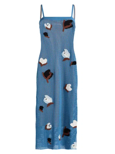 Marni Knit Midi Dress In Blue
