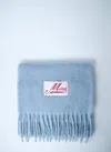 Marni Women Fringed Wool Scarf In Blue