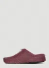 Marni Prune Violet Calf Hair Fussbett Mules In Purple
