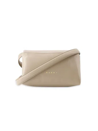 Marni Women's Prisma Small Leather Shoulder Bag In Beige