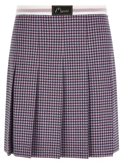 Marni Women's Houndstooth Skirt In Purple