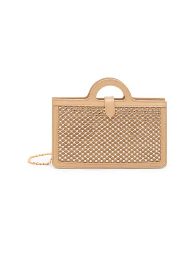 Marni Women's Iridescent Studded Mesh Chain Long Wallet In Brown