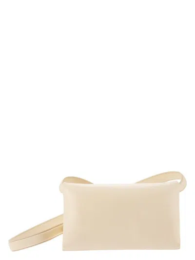 MARNI WOMEN'S IVORY LEATHER PRISMA SHOULDER BAG