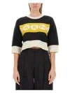 Marni Cropped Jersey With Bold Logo In Multi