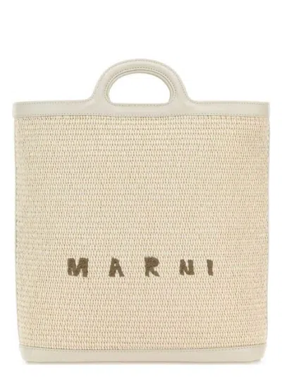 MARNI WOMEN'S LEATHER AND FABRIC BAG