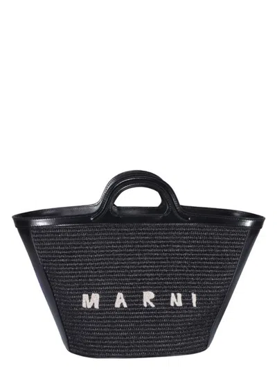MARNI WOMEN'S LEATHER AND RAFFIA SMALL TROPICALIA SUMMER HANDBAG